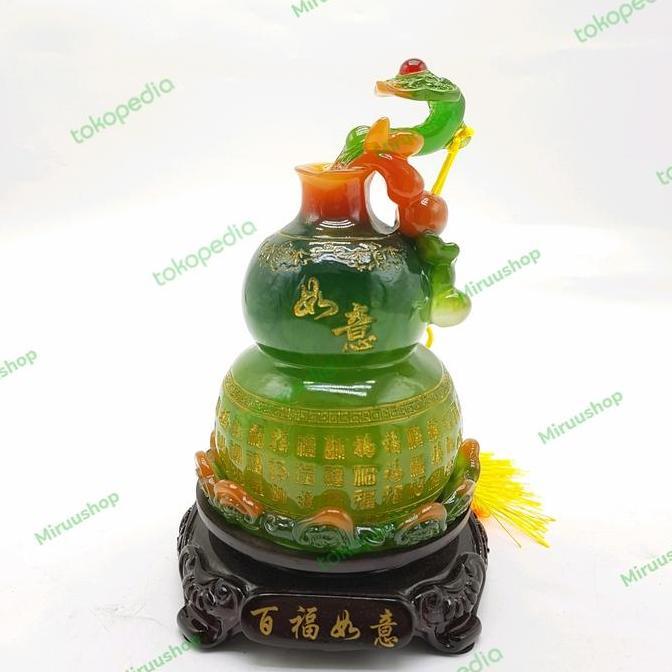 Pajangan patung labu botol / holo / botol labu / labu hoki giok G39