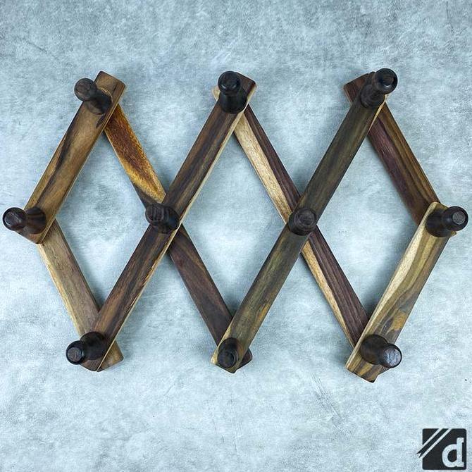 Kapstok/Hanger Jadul Kayu Sonokeling, Isi 10 Cantolan Bisa Molor