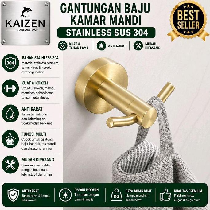 Double hook gold / gantungan baju warna emas