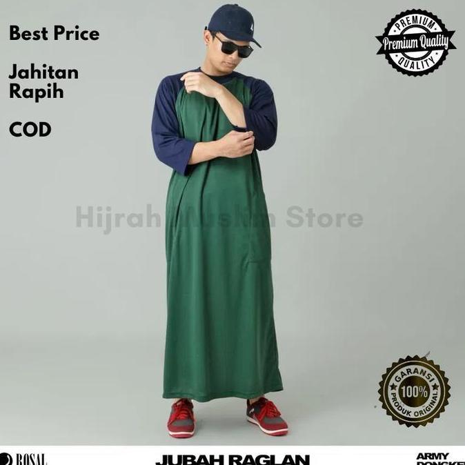 Jubah Gamis Pria Kaos Raglan ROSAL - Jubah Sporty Pria