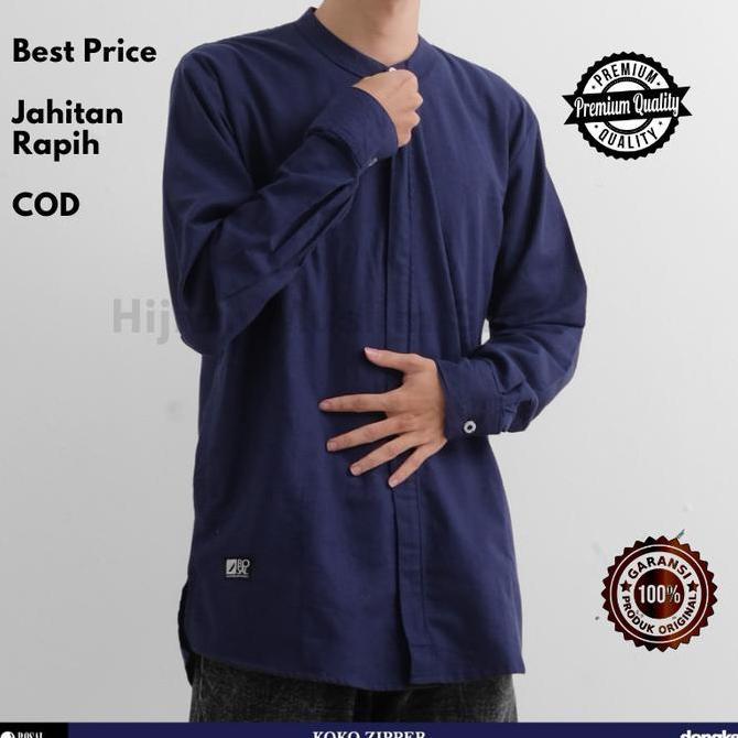 ROSAL Baju Koko Kurta Dewasa KOZI Koko Full Zipper Ukuran M - XXXL Big Size Jumbo Kurta Pakistan Len