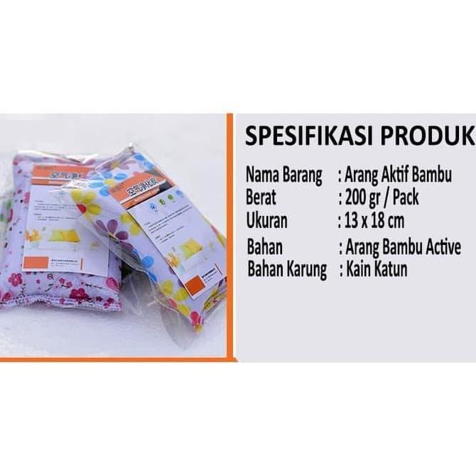 Arang Bambu/Bambo Activated Charcoal Penyerap Bau Dan Lembab 200 gr