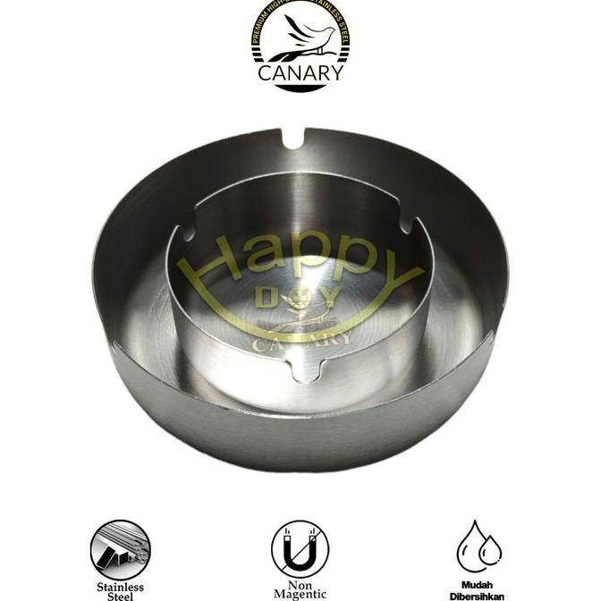 ASBAK PUNTUNG | ASBAK STAINLESS STEEL | ASBAK BULAT TEBAL 8-12CM CANARY