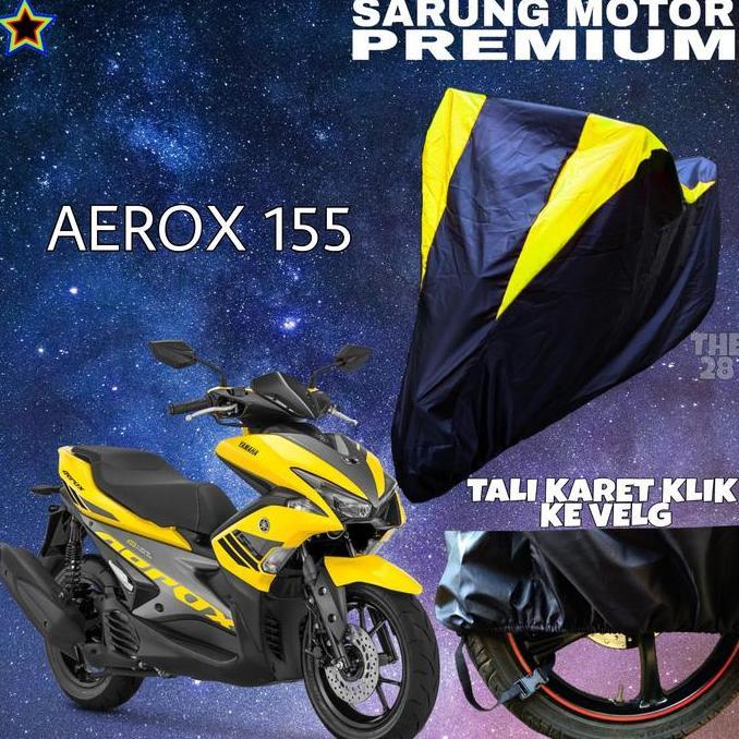 SARUNG MOTOR AEROX 155 HITAM KUNING BODY COVER TUTUP AEROX 155 PREMIUM SIAP KIRIM
