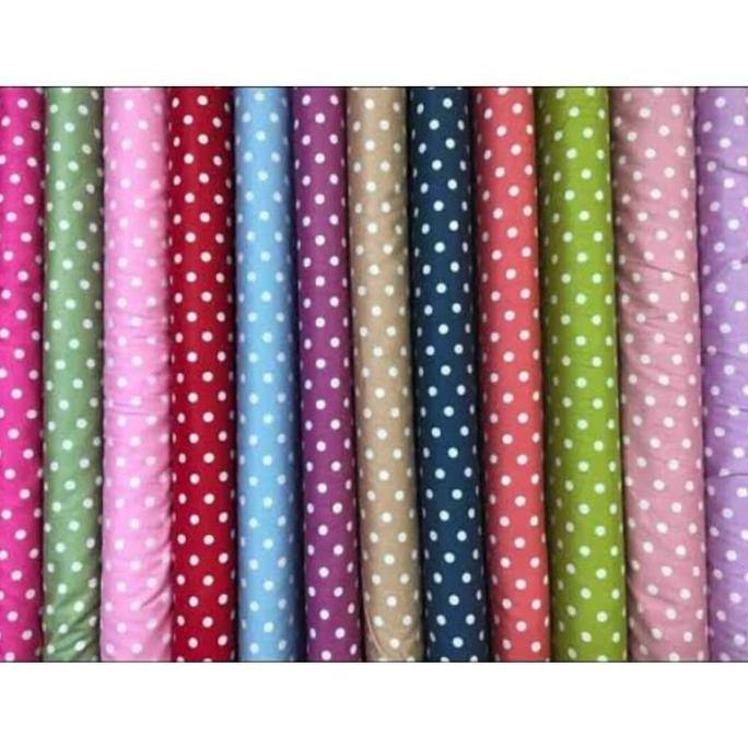 Kain Bahan Katun Polkadot _ Katun Jepang Polkadot (Motif Kecil)