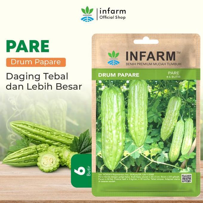 INFARM - Benih Pare Hibrida Drumpapare, Bibit Sayuran Pare Unggul BIbit Sayur Pare Super Premium
