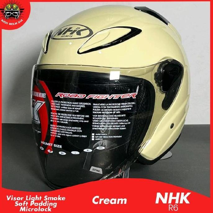 NHK Helm Motor R6 dengan Visor Light Smoke Slot Intercom & Ventilasi Optimal Desain Elegan Nyaman St