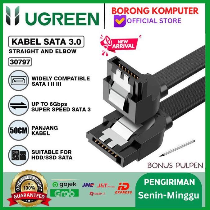 gomeya44 - kabel sata 3 ugreen 30797 50cm black - kabel hardisk sata