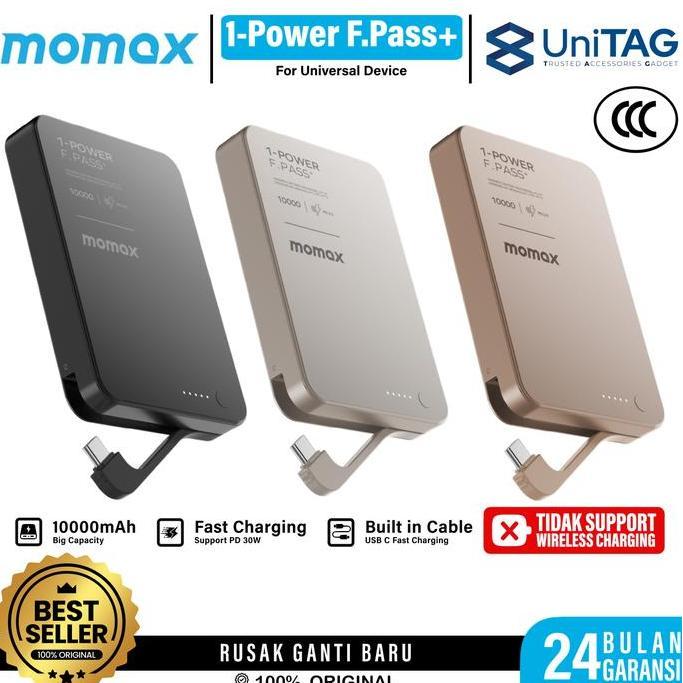Paor- Momax Powerbank Magnetic 1-Power F.Pass+ Ccc Fast Charging For Samsung Iphone 5000 10000 20000