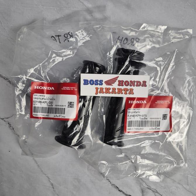 53140-KPH-970 & 53166-KFL-D20 : HANDFAT KANAN KIRI CBR 150 R KARBU LAMA / HANDGRIP KANAN KIRI CBR 15
