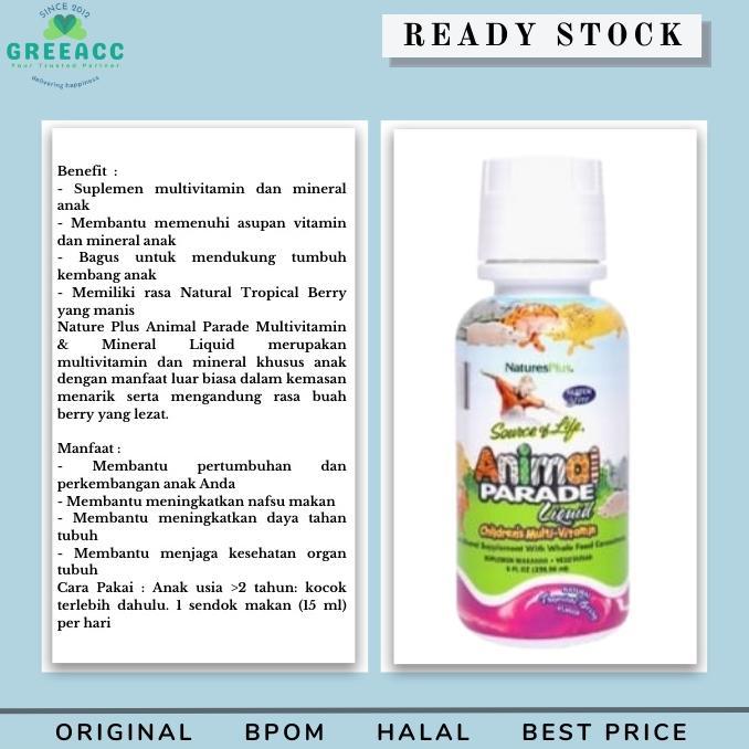 Nature'S Plus Animal Parade Liquid Natures 8Oz Bpom Nutrisi Anak