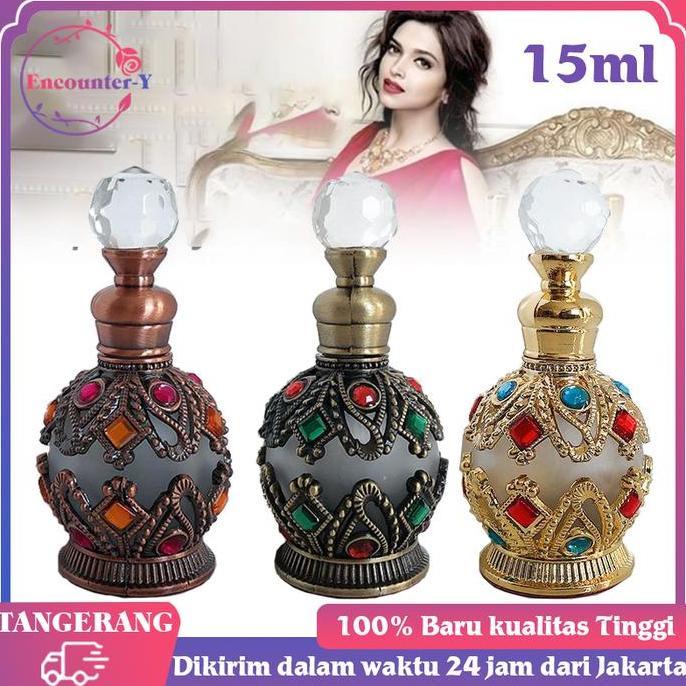 NEZGEFIG Botol Parfum Kosong Bahan Metal Gaya Arab 15ml Botol Parfum Gaya Arab