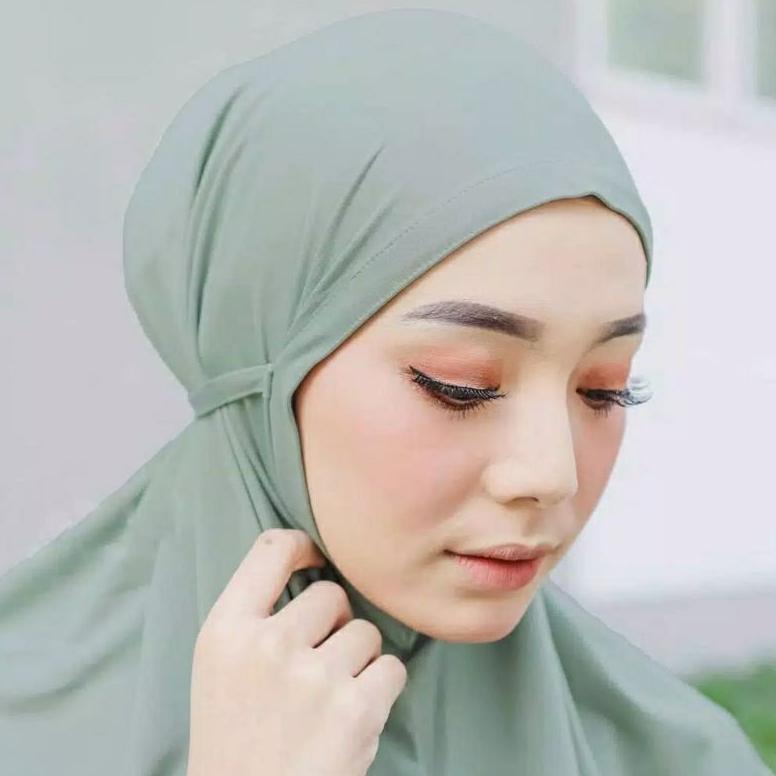 GARANSI Jilbab Bergo Instan Mecca Spandek Jersey Premium Non Pet Tali Original KEKINIAN