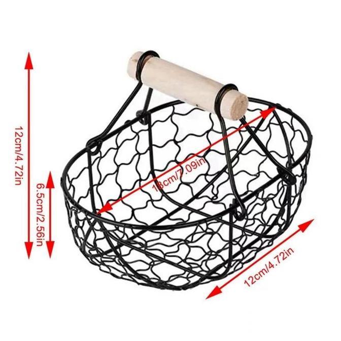 Vixplorn Keranjang Roti Kawat/Keranjang Tempat Telur Keranjang Buah Kecil Rotan Storage Basket with 