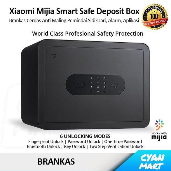 Brankas Safety Xiaomi Mijia Smart Safe Deposit Box Fingerprint Alarm Brankas Besi Besar