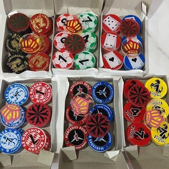 Promo Biji Karambol Rangkap 2 Lapis Tebal 5 Mm Motif Kartu Remi Master King / Random | Koin Krambol 