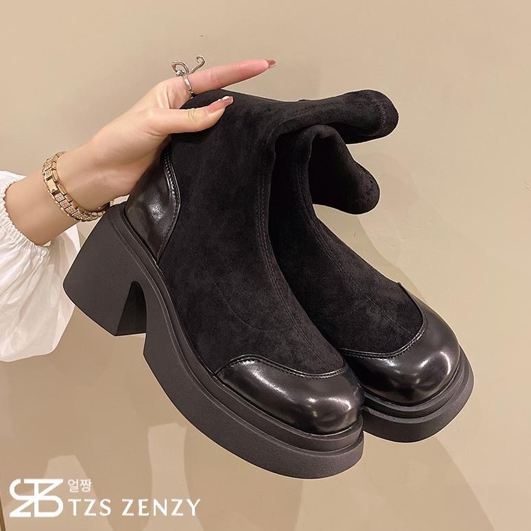 CUCI GUDANG TZS ZENZY YEOLDORA BOOTS - SEPATU BOOTS WANITA - SEPATU BOOTS FASHION - BOOTS PLATFORM C