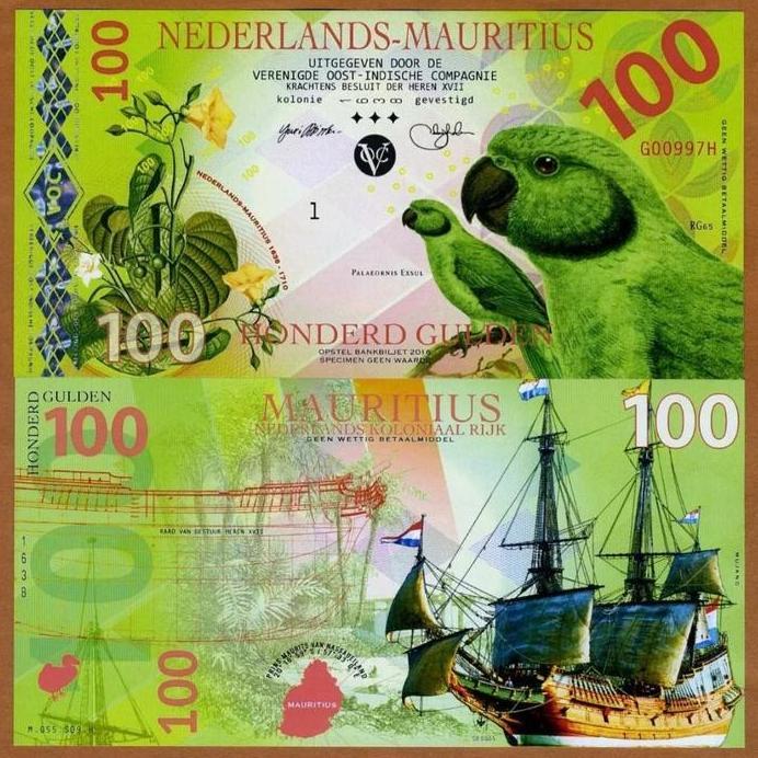 Netherlands Mauritius 100 Gulden 2016 Polymer