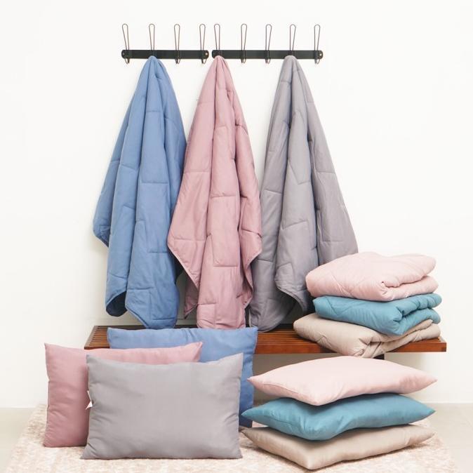 bedcover / selimut / bedcover microfiber informa - Merah Muda