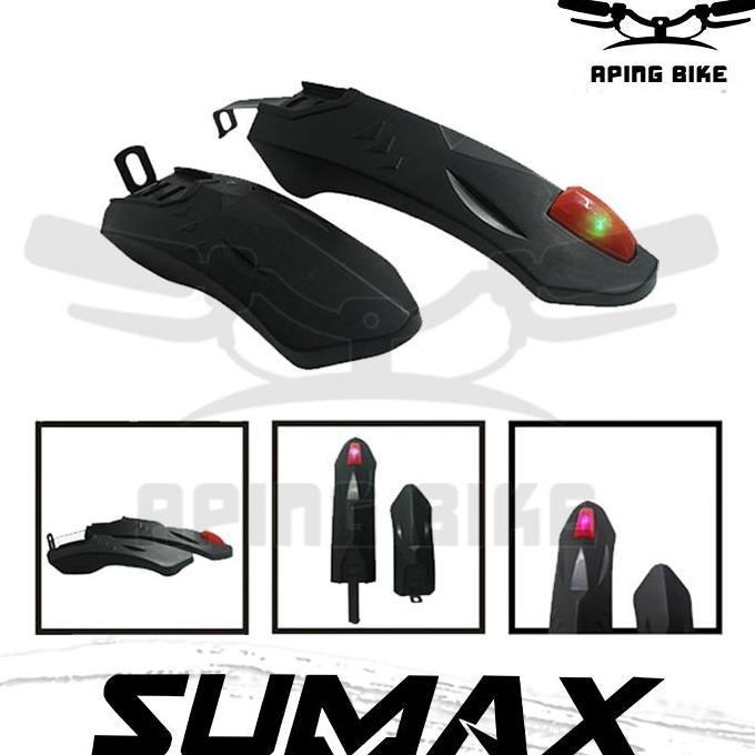 Spakbor SUMAX + Lampu Plastik Fender Sepeda Anak Fullset PVC BMX