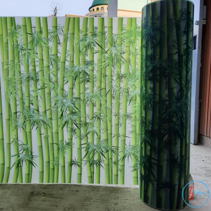 Fiber Pagar / Penutup Pagar motif Bambu tinggi 1m (0,55mm) INNOPLAS