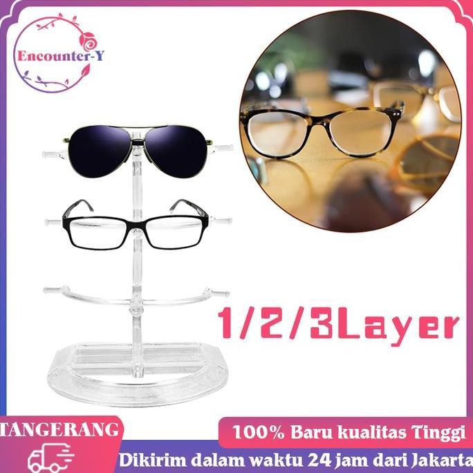 QINGACHO Rak Pajangan Kacamata 1/2/3 Layer Rak Tempat Kacamata Rak Display Kacamata Rak Untuk Kacama