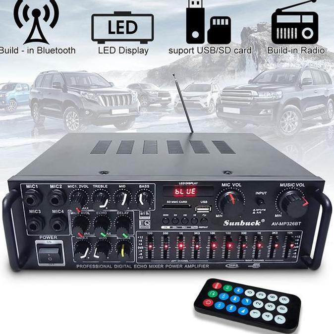 Power Ampli Amplifier Karaoke Koneksi Bluetooth Suara Jernih 2000W