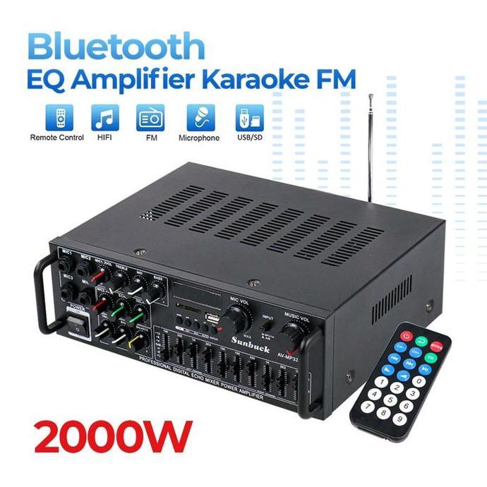 Sunbuck Bluetooth EQ Amplifier Karaoke FM 2000W - AV-MP326BT Equalizer Bass
