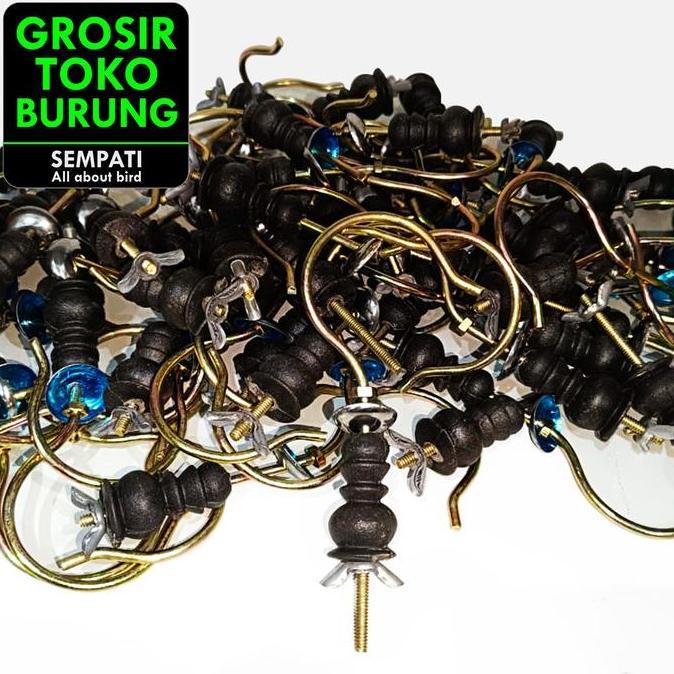 SEMPATI GROSIR Gantungan Sangkar Burung  Kawat Pion Plastik Isi 20 Pcs Gantungan Cantolan Sangkar Ka