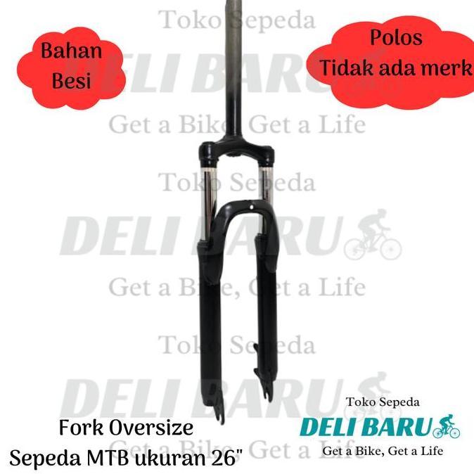 Delibaru Garpu besi OS sepeda MTB 26 fork suspension steel oversize travel 135 mm