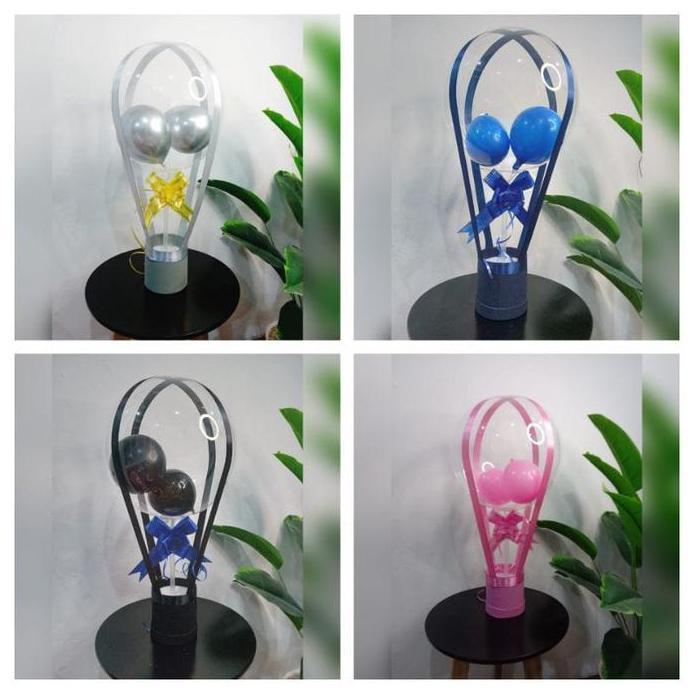 Buket balon mini kosongan size roundbox 9cm.
