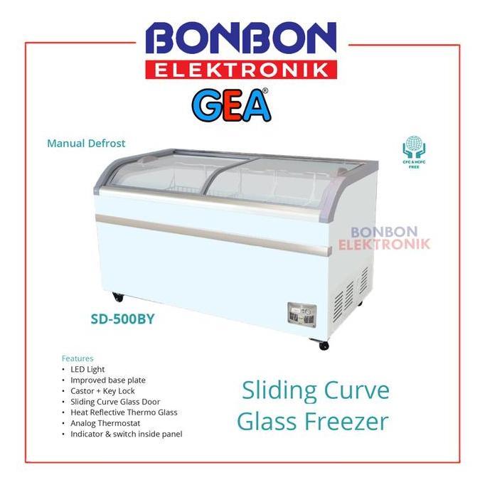 GEA Sliding Curve Glass Freezer SD-500BY / SD500BY 500L