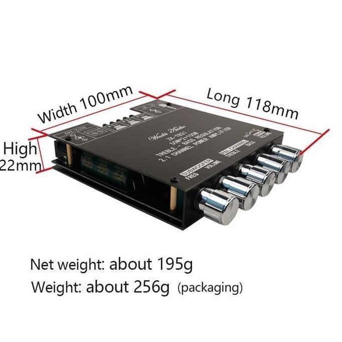ZK-TB21 ZK-MT21 ZK-502MT TPA3116D2 Bluetooth 5.0 50Wx2+100W Bluetooth Amplifier Class D 2.1CH Subwoo