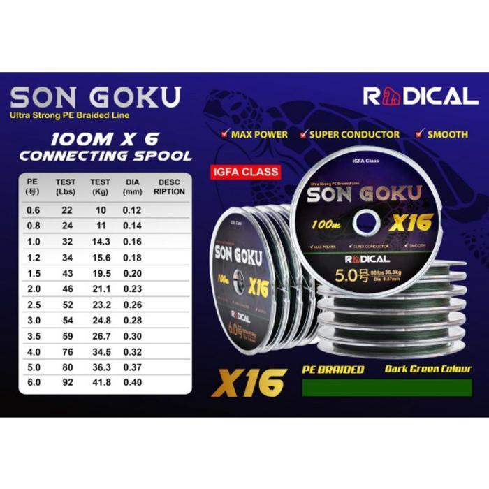 Senar Pe Radical Son Goku X16 / M.Green