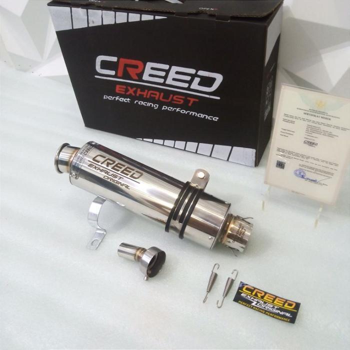 Knalpot Creed Exhaust Original Tersedia Inlet 50.Mm Dan 38.Mm Silencer Slencer Knalpot Creed Tersedi