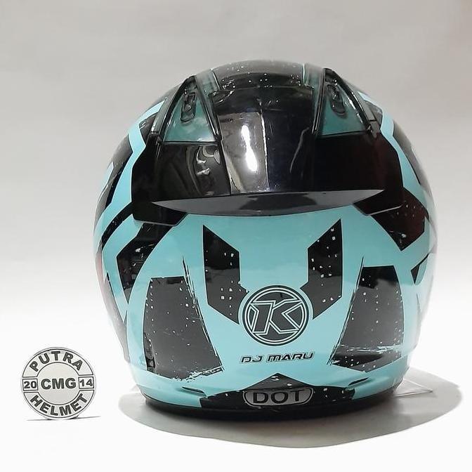 HELM KYT DJ MARU #16 AQUA BLUE BLACK