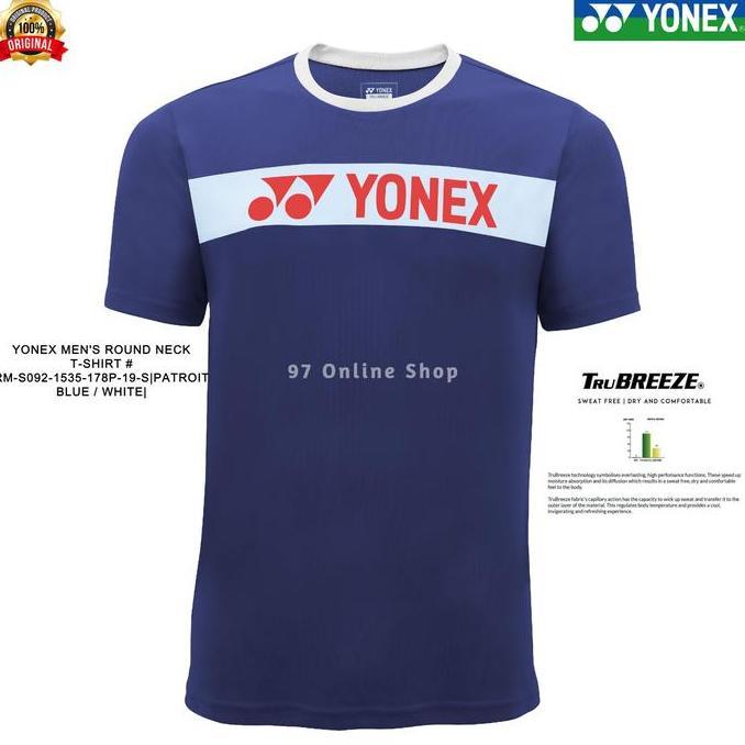 mercusuar.cv Kaos / Jersey Badminton YONEX RM-1535-178P|100% ORIGINAL| PATRIOT BLUE Diskon