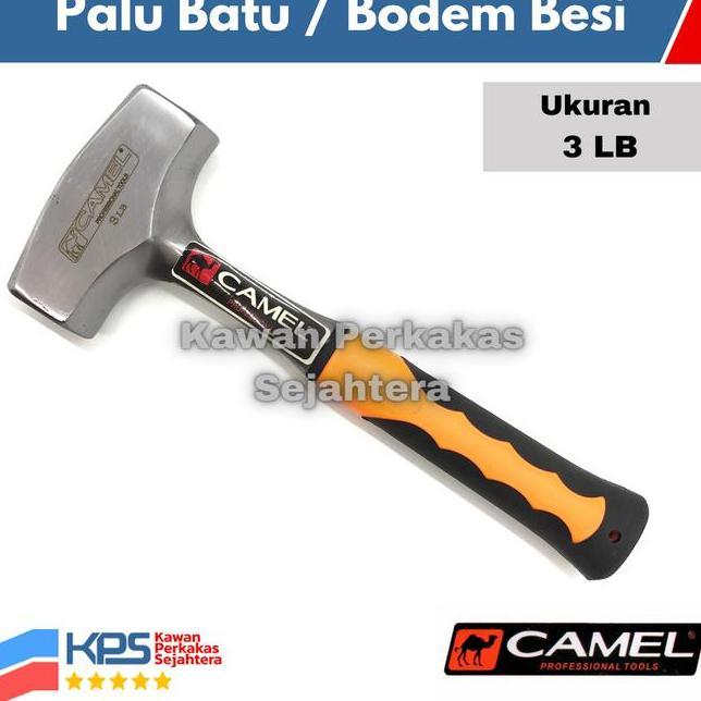 Camel Palu Batu Besi Gagang Fiber 3 Lb 1.5 Kg Palu Bodem 3Lb