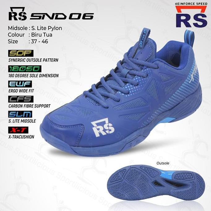 mercusuar.cv Sepatu Bulutangkis RS SND 06 Biru Tua / RS SND 06 Badminton Biru Tua Diskon