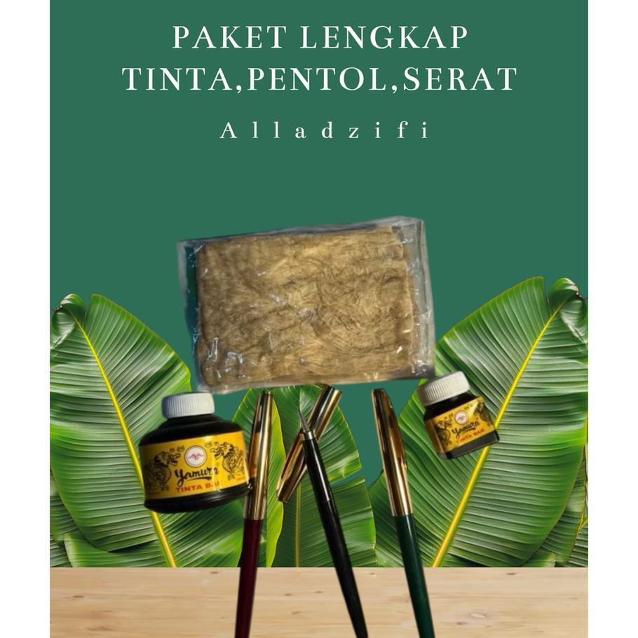 Pulpen Tutul 3 + Tinta Besar & Kecil Yamura + Serat Pulpen Tutul Kaligrafi (Satu Paket)