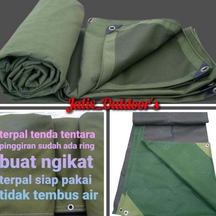 Terpal Kain Lapis Karet Cv Tentara Tebal Uk 2X2M,2X3M,3X3M,,Kanvas Kain Terpal Truk,, Pickup,,Tenda 