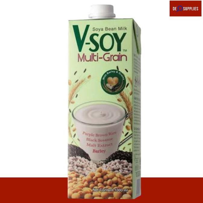 Vsoy Multi Grain Susu Kedelai 1 Liter V-Soy Soy Bean Milk Soy Milk