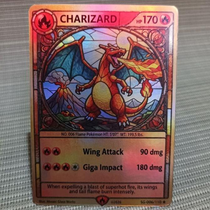Pokemon custom card charizard mosaic foil