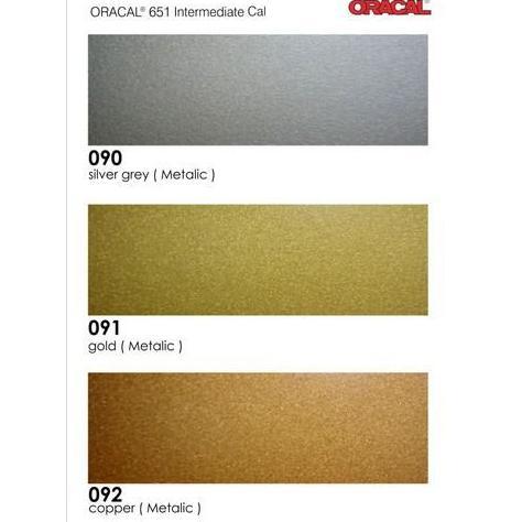 Neworc- Caryou- Sticker Stiker Oracal 651 Doff Matt (Silver, Gold & Copper)