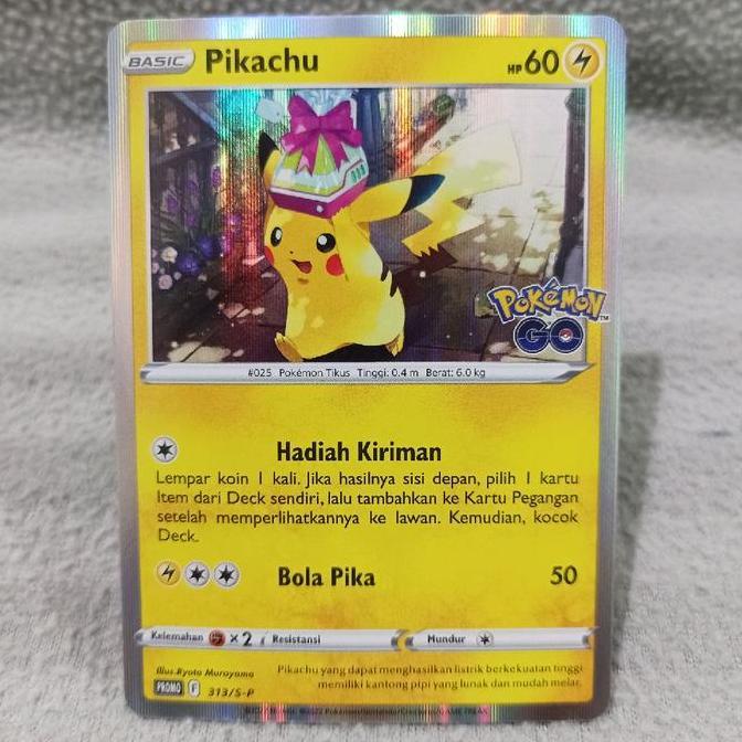 Pokemon indonesia TCG pikachu 313/S-P pokemon go promo card