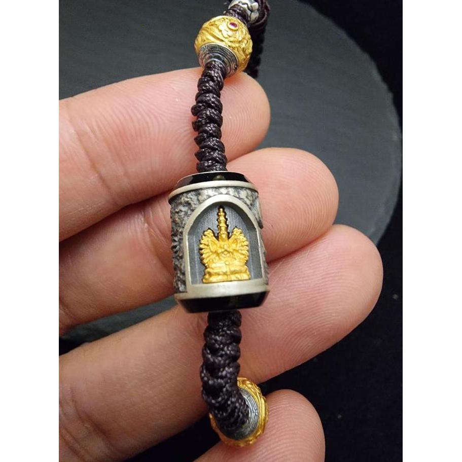 Gelang Bead Silver 925 Dewi Kwan Im Tangan 1000 Blessed Tibet 14x10mm E3156