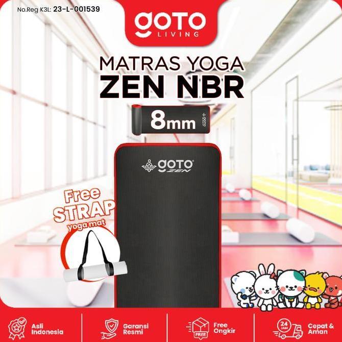Goto [COD] Zen NBR Yoga Mat 8mm Matras Olahraga Poundfit Anti Slip Tebal