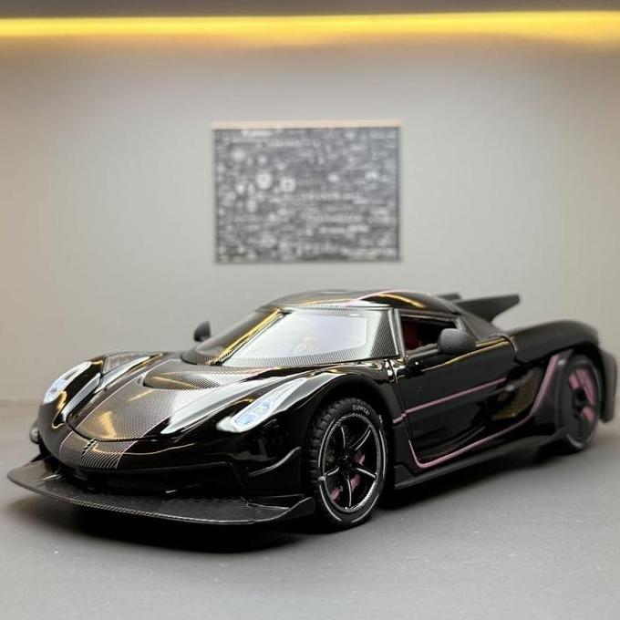 Termurah (R116) Miniatur Jesko Absolute Koenigsegg Diecast Alloy Car Model 1:24 Sound And Light Pull