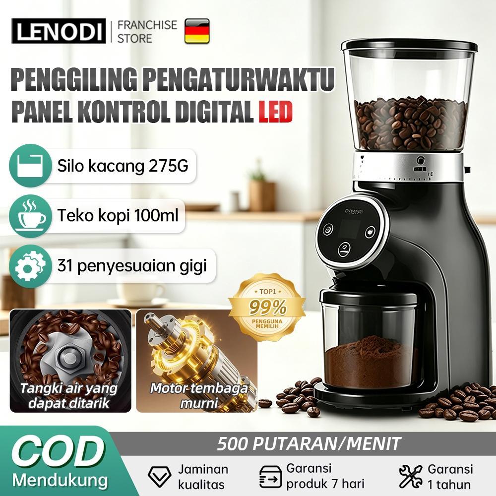 Penggiling Kopi Pengatur Waktu Listrik Layar Digital Penggiling Kerucut Kapasitas Besar 31 Rasa Peng