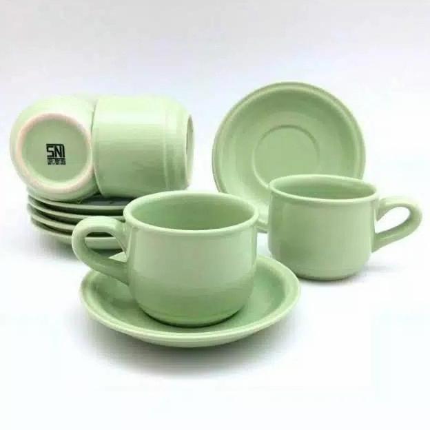 Cangkir Set Nikura 12 Pcs Cup Dan Saucer Gelas Cangkir Lepek 1 - Cangkir Kopi Tiam | Cangkir Keramik